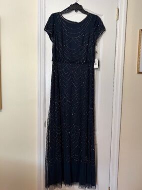 Adrianna Papell Blouson Beaded Gown NWT